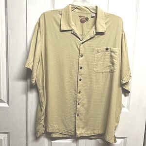 Caribbean Light Green Silk Blend Short Sleeve Pocket Shirt Size 2X
